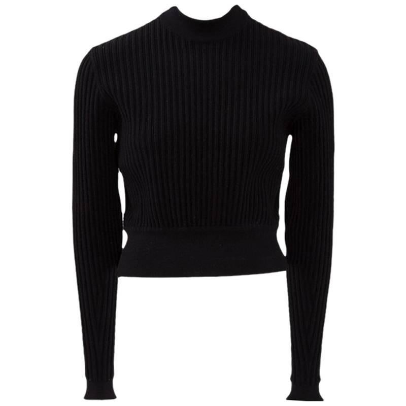 Alaia Wool Ribbed Cropped Pullover, Fall-Winter 1990-1991