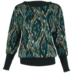 Yves Saint Laurent Vintage Multi-Colored Abstract Pattern Sweater