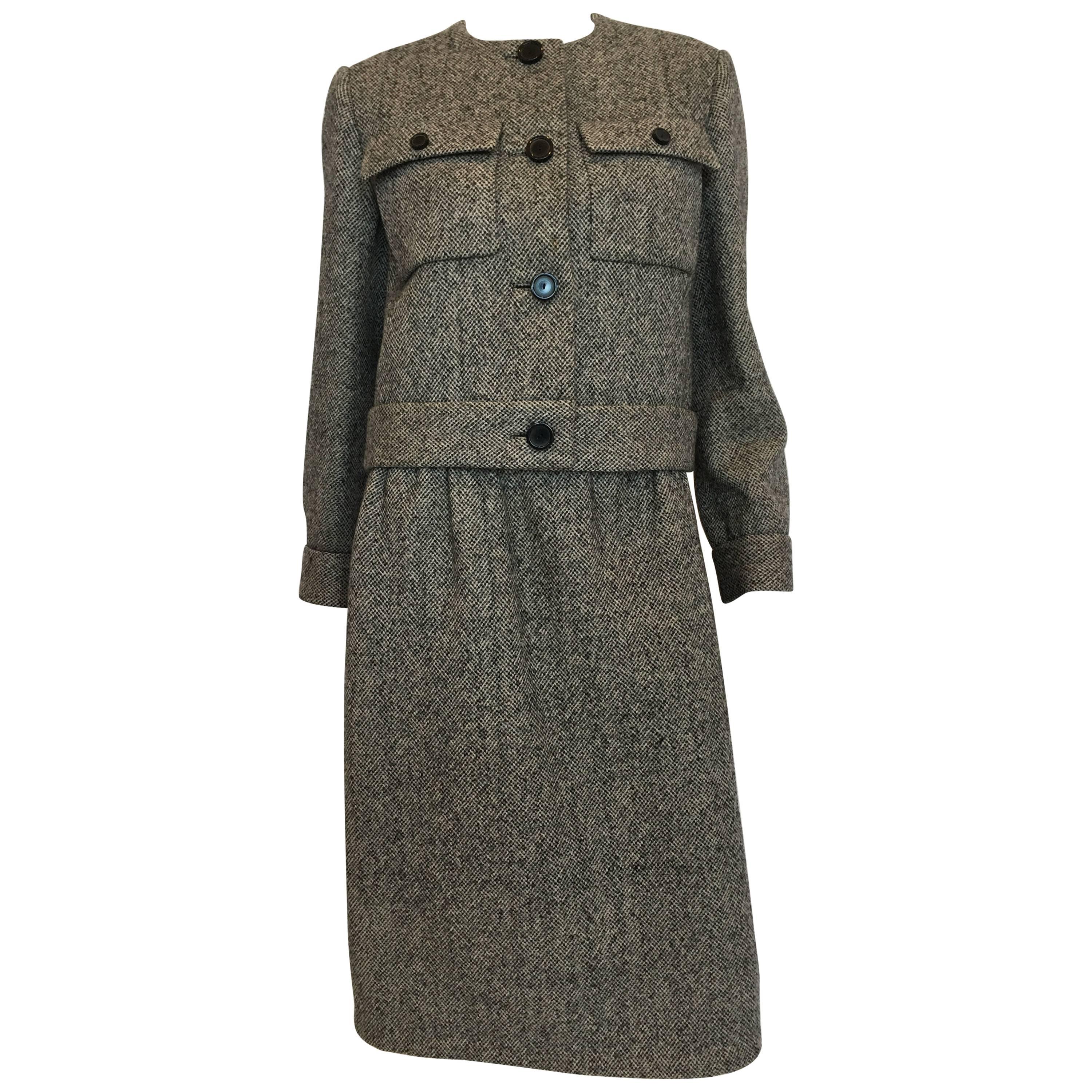 Tailleur jupe en tweed vintage Norell des années 1960 en vente