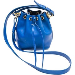 SAINT LAURENT Mini 'Emmanuelle' Bag in Blue Electric Leather