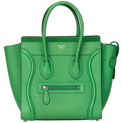 2015 Celine Mint Grained Calfskin Leather Micro Luggage Tote 