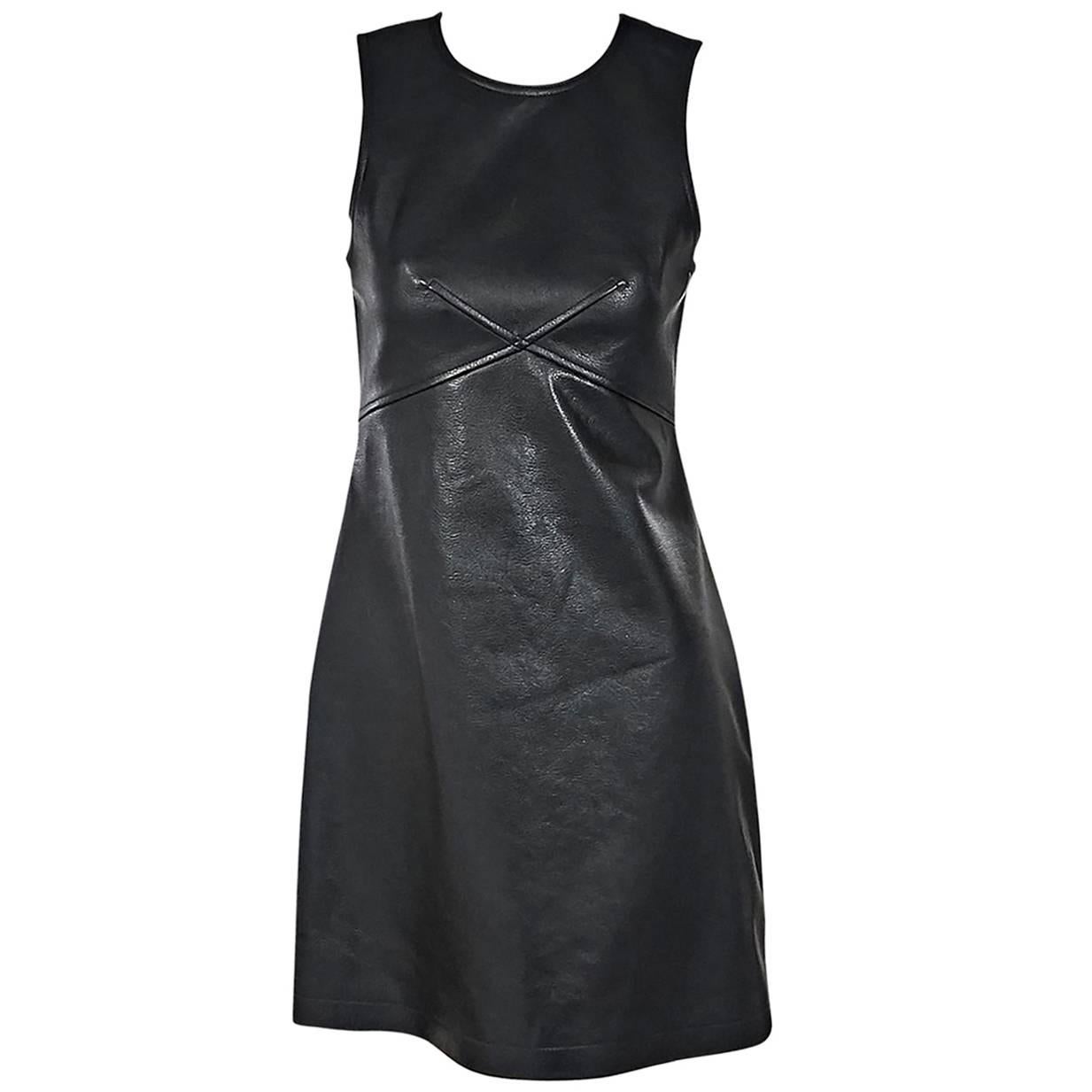 Black T By Alexander Wang Leather Sheath Dress For Sale At 1stdibs