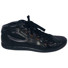 Men's Prada Leather Mid-Top Sneakers