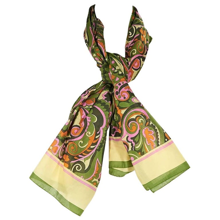 Multicolor Dolce and Gabbana Paisley Cotton Scarf For Sale at 1stDibs