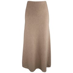 RALPH LAUREN Size M Taupe Cashmere Knit Flair Midi Skirt