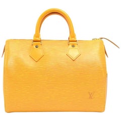Vintage Louis Vuitton Speedy 25 Yellow Epi Leather City Hand Bag