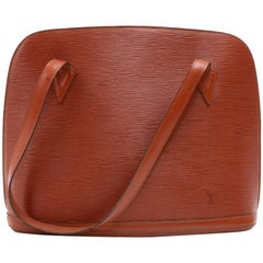 Retro Louis Vuitton Lussac Brown Epi Leather Large Shoulder Bag
