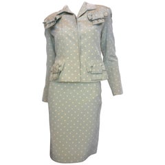 Givenchy 1990's Polka Dot Skirt Suit