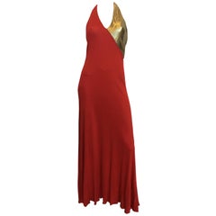 Vintage Giorgio Sant'Angelo 1970's Red Jersey Halter Dress