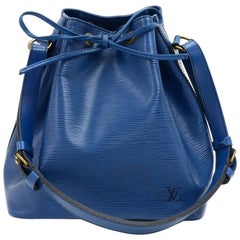 Vintage Louis Vuitton Petit Noe Blue Epi Leather Shoulder Bag 