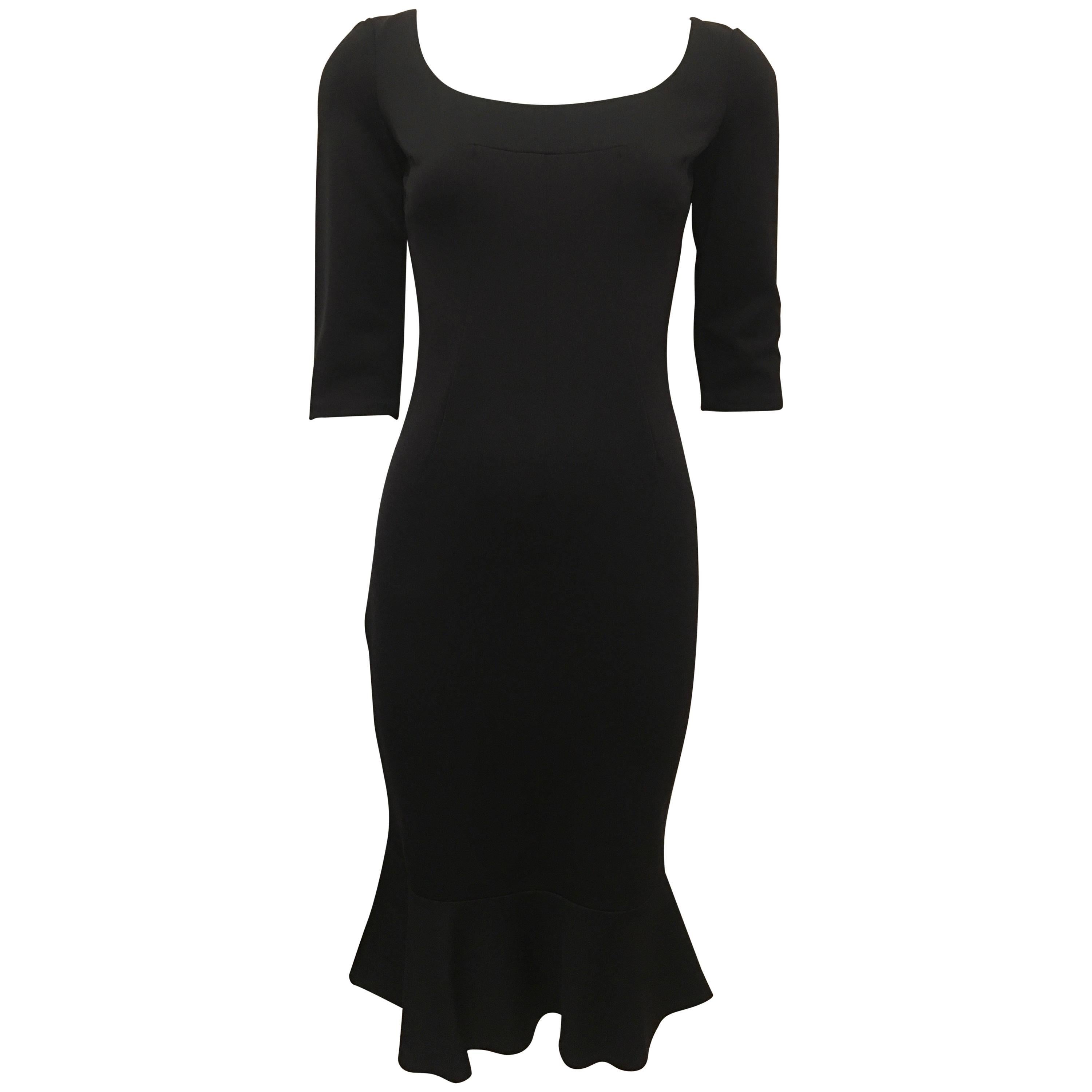 Dolce & Gabbana Little Black Dress with Ruffle Trim For Sale