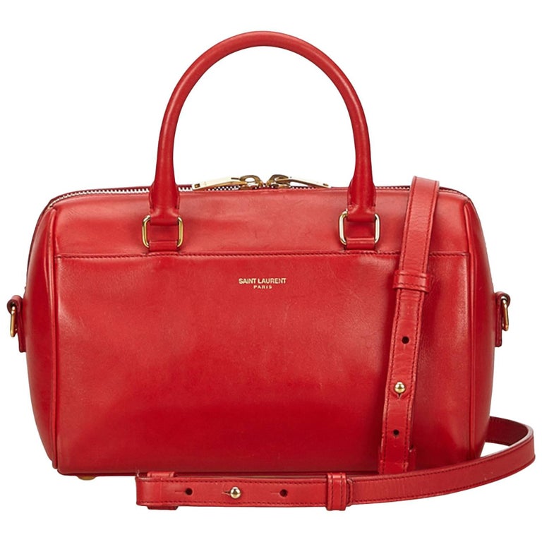 YSL Red Classic Baby Duffle Bag For Sale at 1stdibs