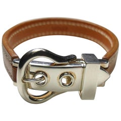 Circa's 2005 Hermès Bracelet Boucle Sellier Silver 925 &Barenia Leather / L Size