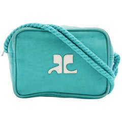 COURREGES Vintage Bag in Turquoise Canvas
