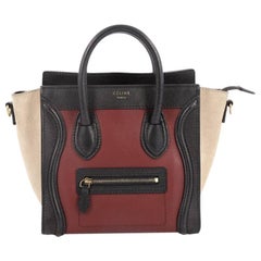 Celine Tricolor Luggage Handbag Leather Nano