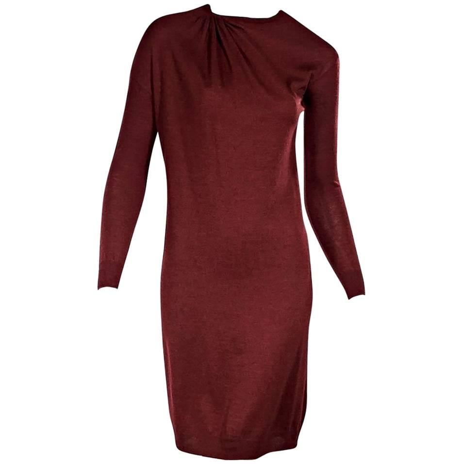 Red Lanvin Wool/Cashmere-Blend Knit Dress