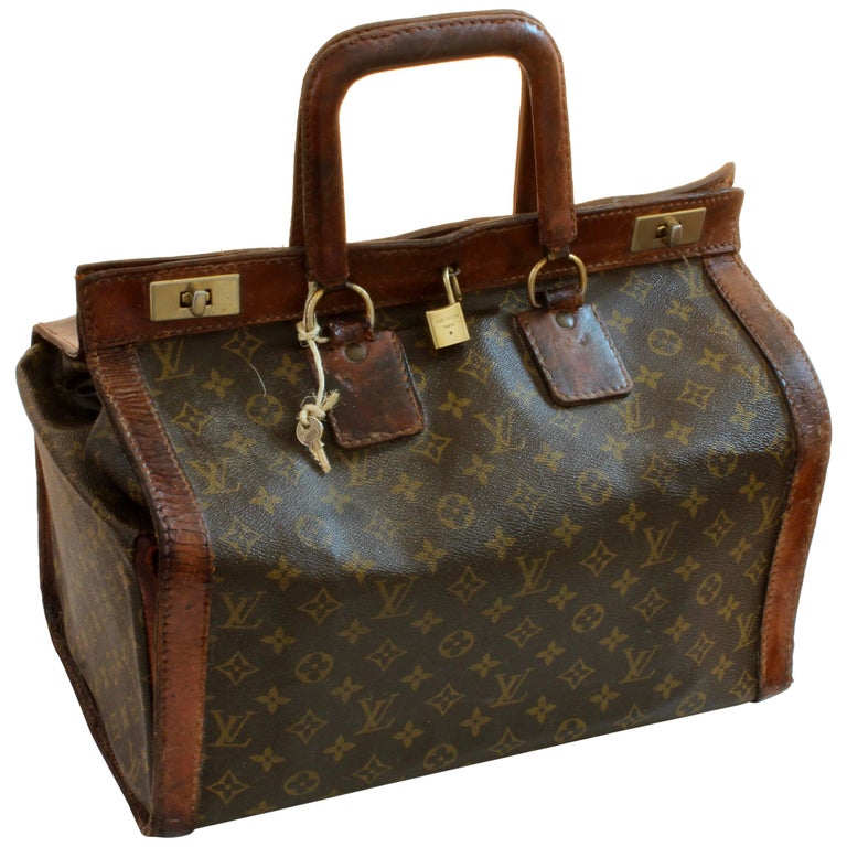 Louis Vuitton Monogram Doctors Bag Steamer Sac Tote Keepall 50s Rare Louis Vuitton Monogram Doctors Bag Steamer Sac Tote Keepall 50s Rare For