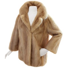 Flemington Furs NJ Blonde Mink Jacket with Stand Up Collar, circa 1960s 