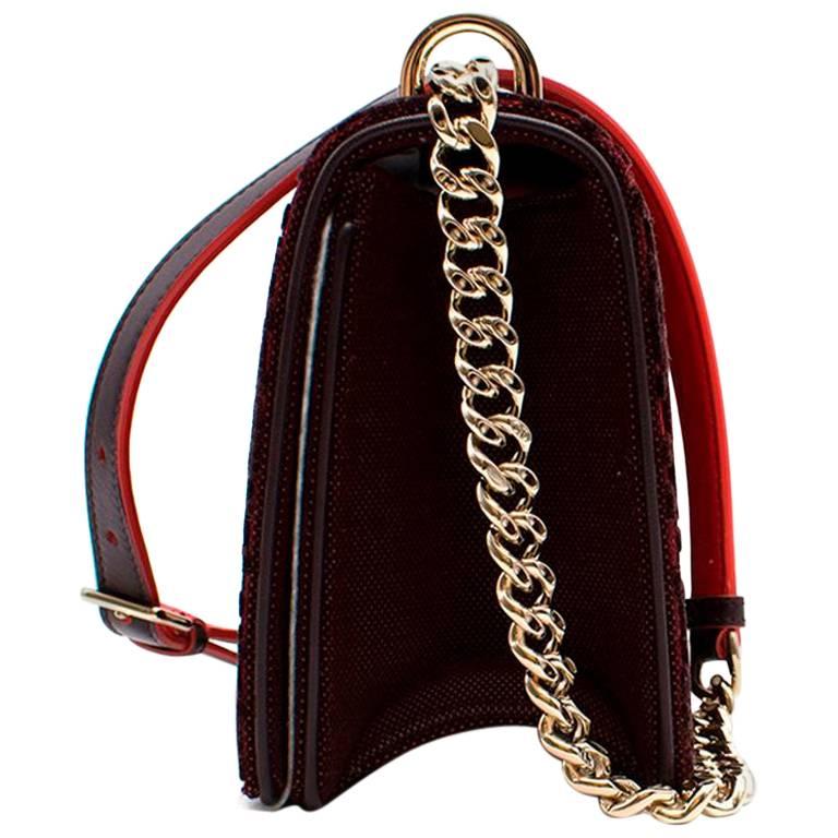 Dior Diorama Red Velvet Handbag For Sale