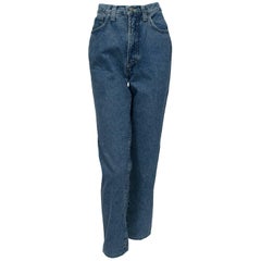 Versace High-Waisted Skinny Jeans with Medusa Rivets, 1999