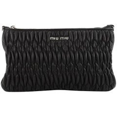 Miu Miu Crystal Zip Crossbody Bag Matelasse Leather Small