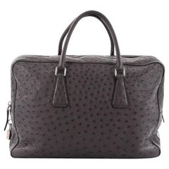 Prada Zip Around Briefcase Ostrich Large