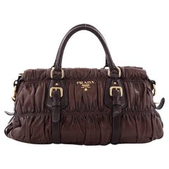 Prada Gaufre Convertible Satchel Nappa Leather Large