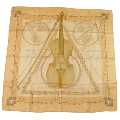 Collectible Vintage Hermès Scarf La Musique Des Sphéres Silk twill 90 cm 