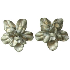 French Orchid Ear clips