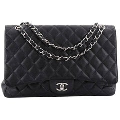 Chanel Classic Single Flap Bag Quilted Caviar Maxi