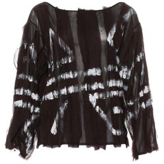 Tom Ford for Yves Saint Laurent Hand Painted Semi-Sheer Silk Top, S / S 2002 