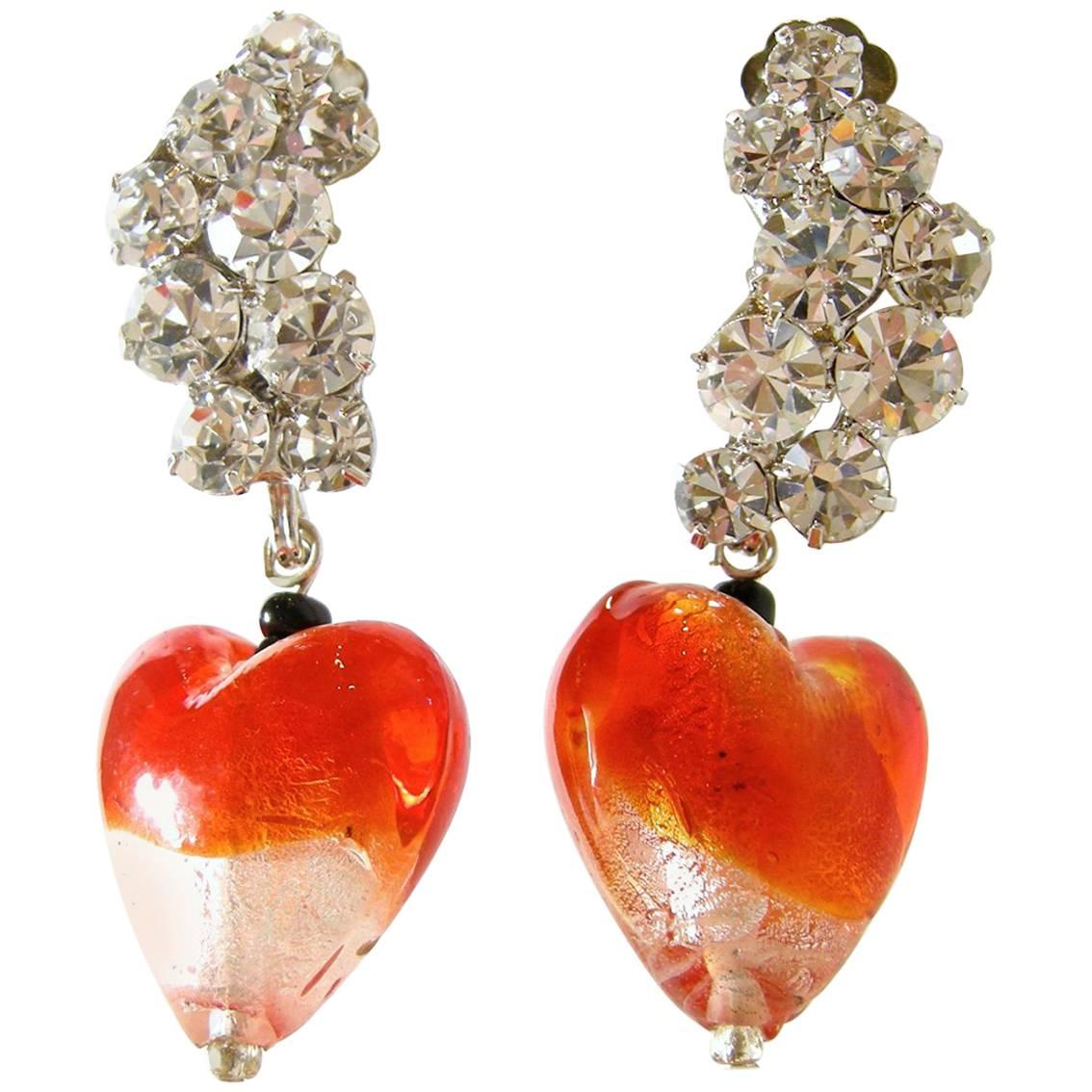 Robert Sorrell One-Of-A-Kind Heart Drop Earrings