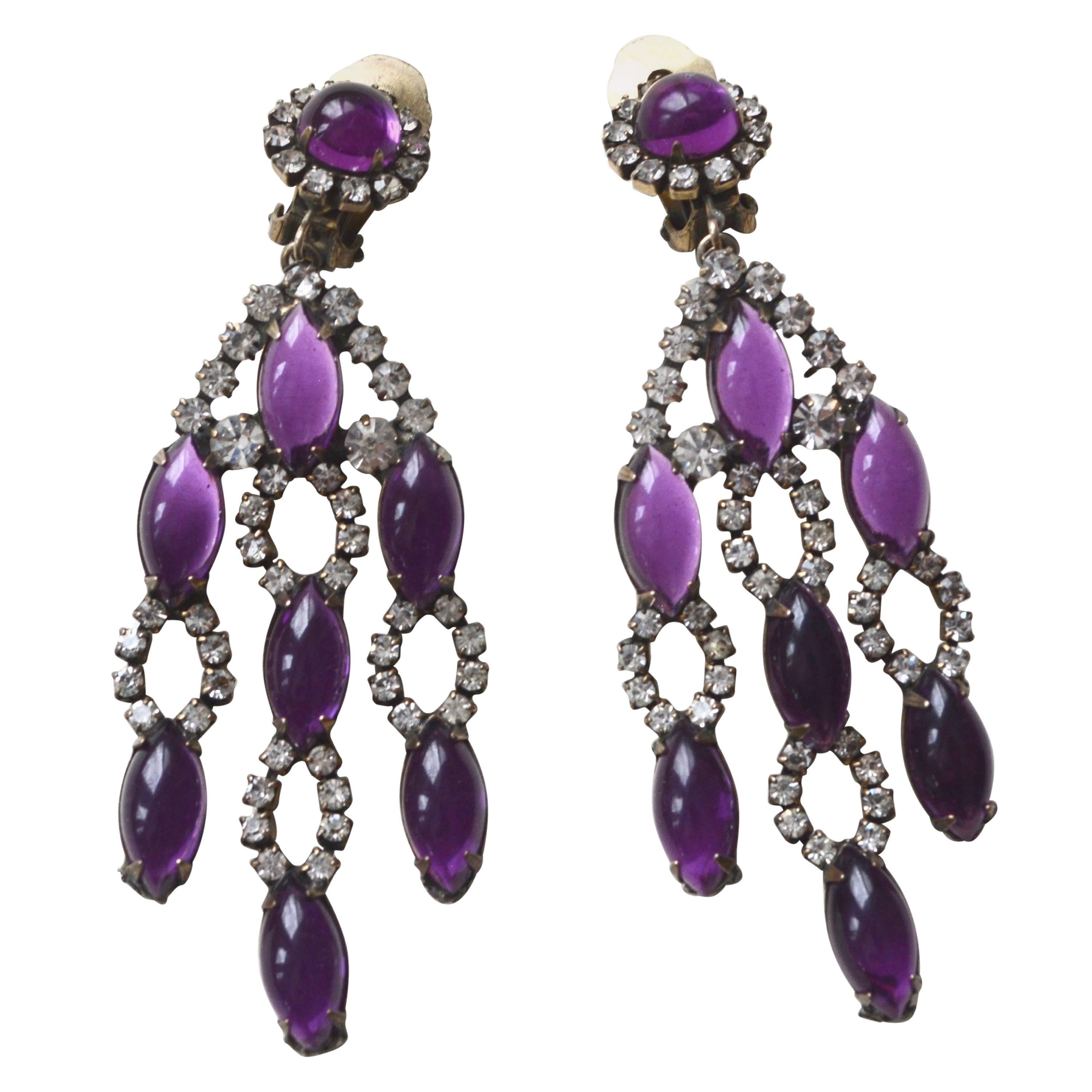 60s Purple KJL Earrings 