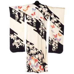 Butterfly Silk  Hand-Painted Japanese Kimono