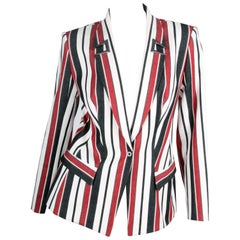 Mugler Striped Jacket - black/red/white
