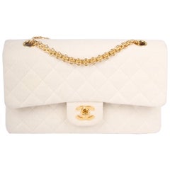 Vintage Chanel 2.55 Reissue Medium Double Flap Bag Jersey - ivory white 1996/1997