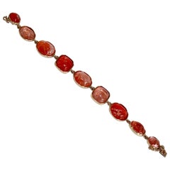 Goossens Paris Pink/Salmon Tinted Rock Crystal Bracelet