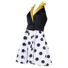 Vintage 1980's Kathryn Conover Polka-Dotted Halter Dress