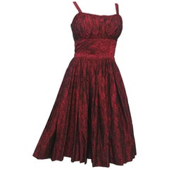 Vintage Red Iridescent Party Dress, 1950s 