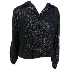 Black All-Over Sequin Jacket, 1950s 