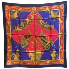 Hermes Vintage Les Bisson de Venise Silk Scarf, circa 1980s