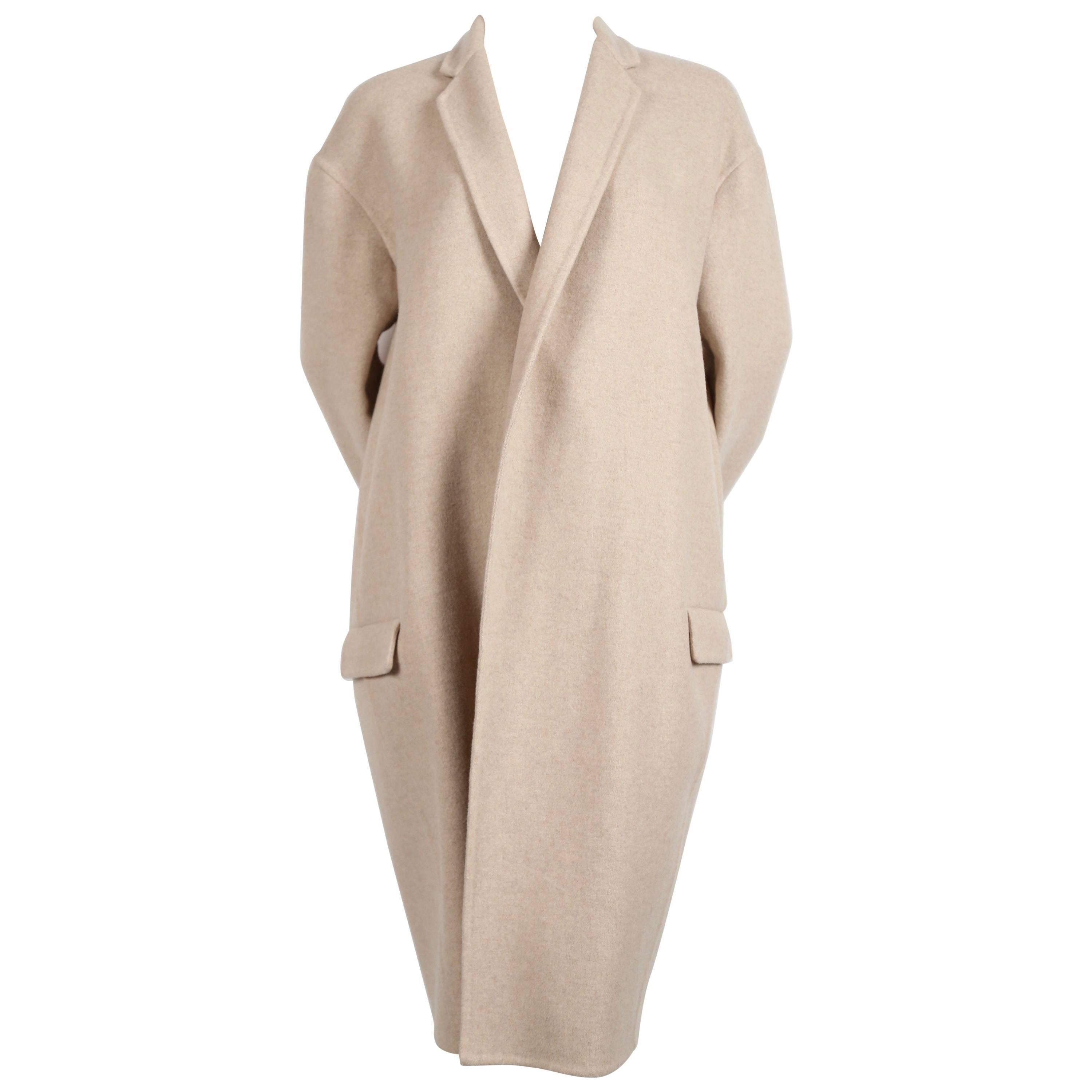  Celine By Phoebe Philo heathered oatmeal "egg shape" cashmere coat