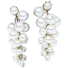 Retro Pearl Cluster Earrings