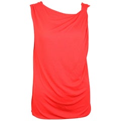 Vintage Gianni Versace Couture Red Asymmetric and Deep-V Cutting At Back Tank Top