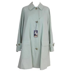 Burberry Vintage light green cotton coat waterproof trench size 10 reg. 1980 NWT