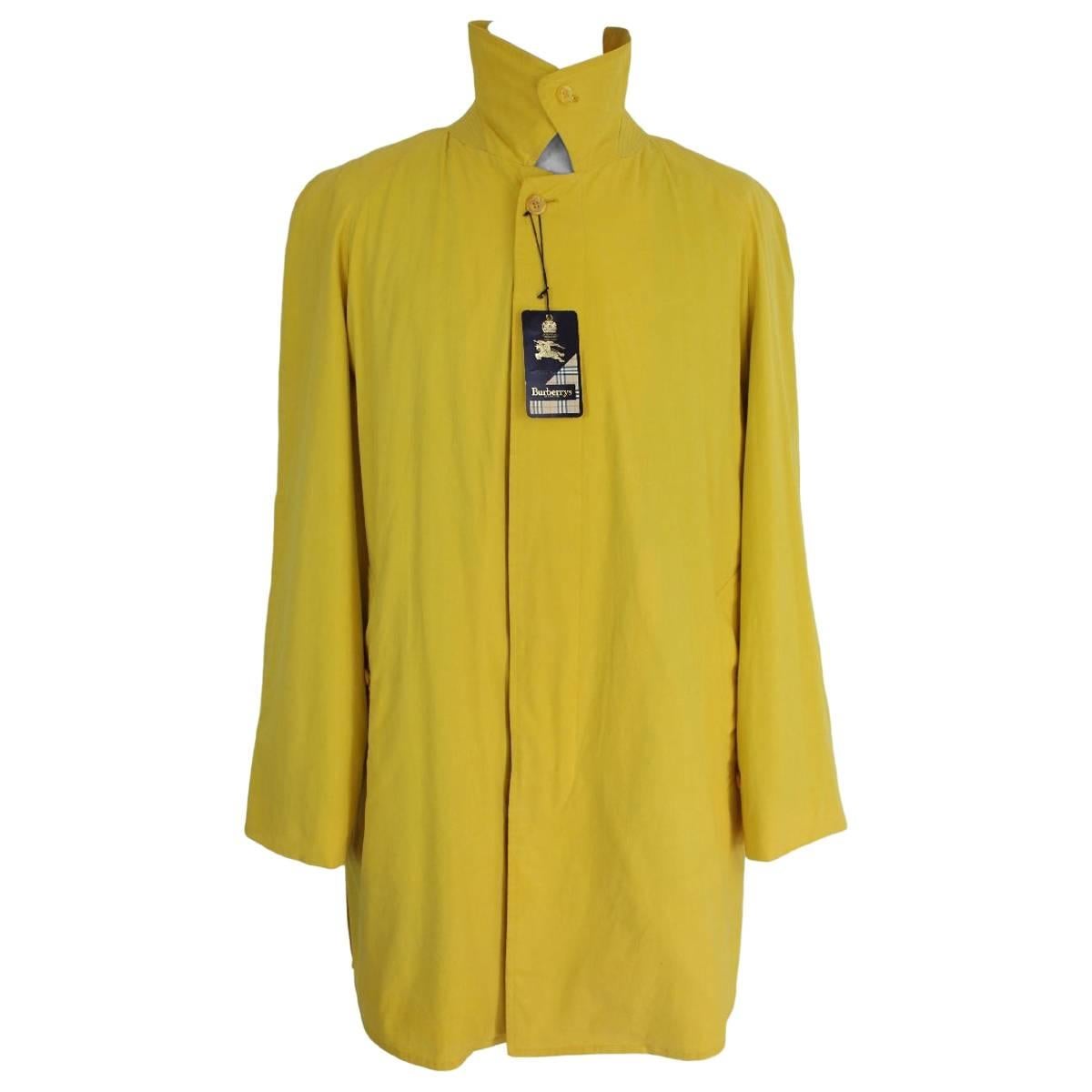 Nwt Burberry vintage yellow cotton wool coat men’s trench Collington size 50 it 