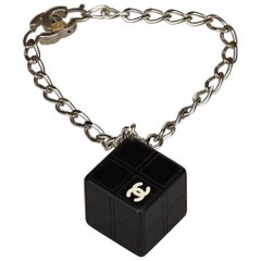 Chanel Black "CC" Resin Cube Bracelet 