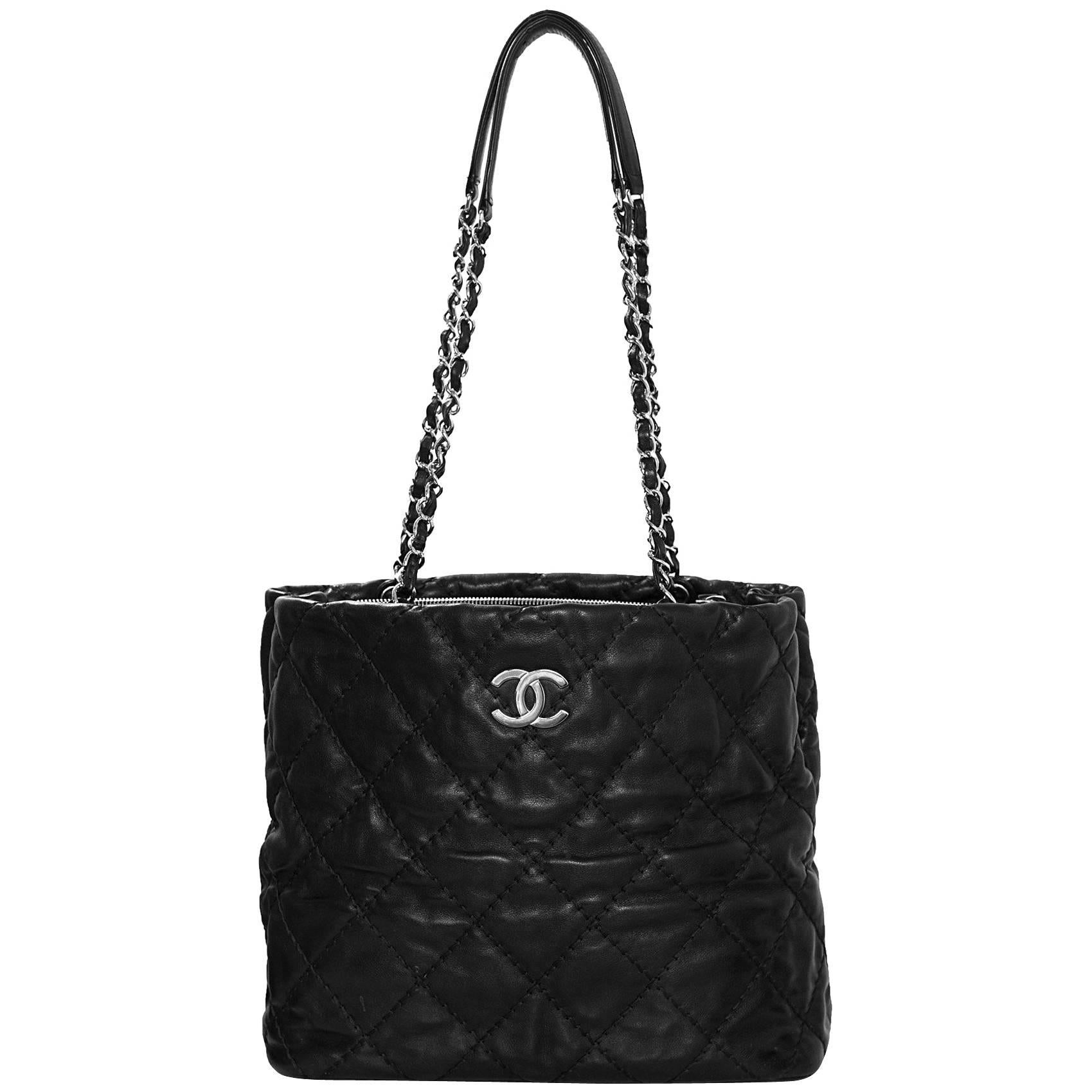 Chanel Black Quilted Ultimate Stitch Tote Bag with DB