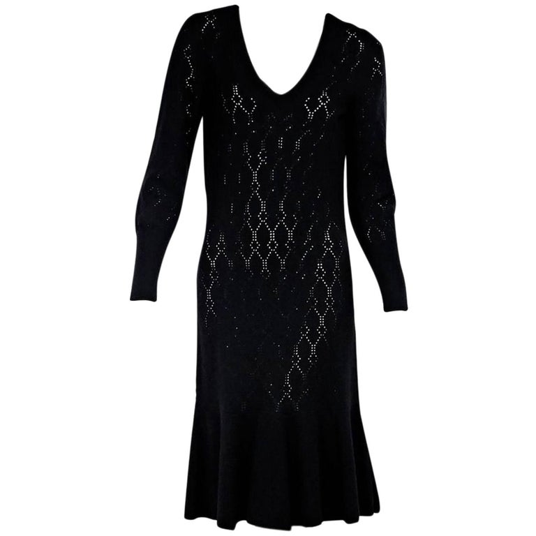 Louis Vuitton Black Sweater Knit Dress For Sale at 1stdibs