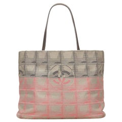 Chanel Pink and Grey New Travel Line Tote Bag